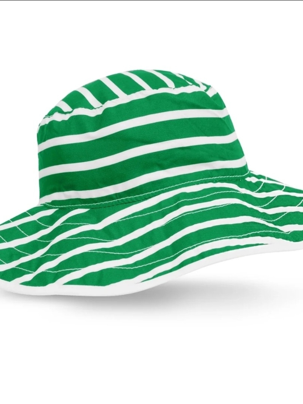 BaBy BanZ Green & White Striped Kids Sun Hat